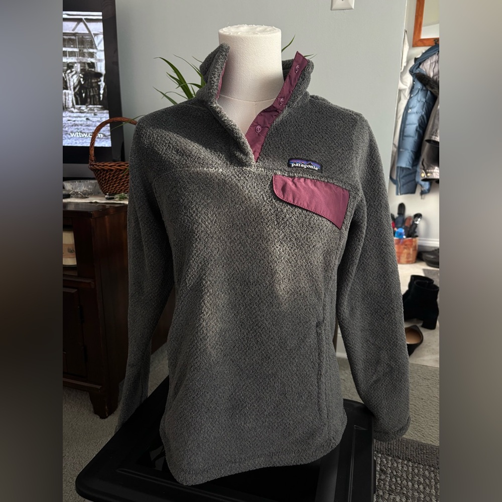 Patagonia Gray and Purple Pullover